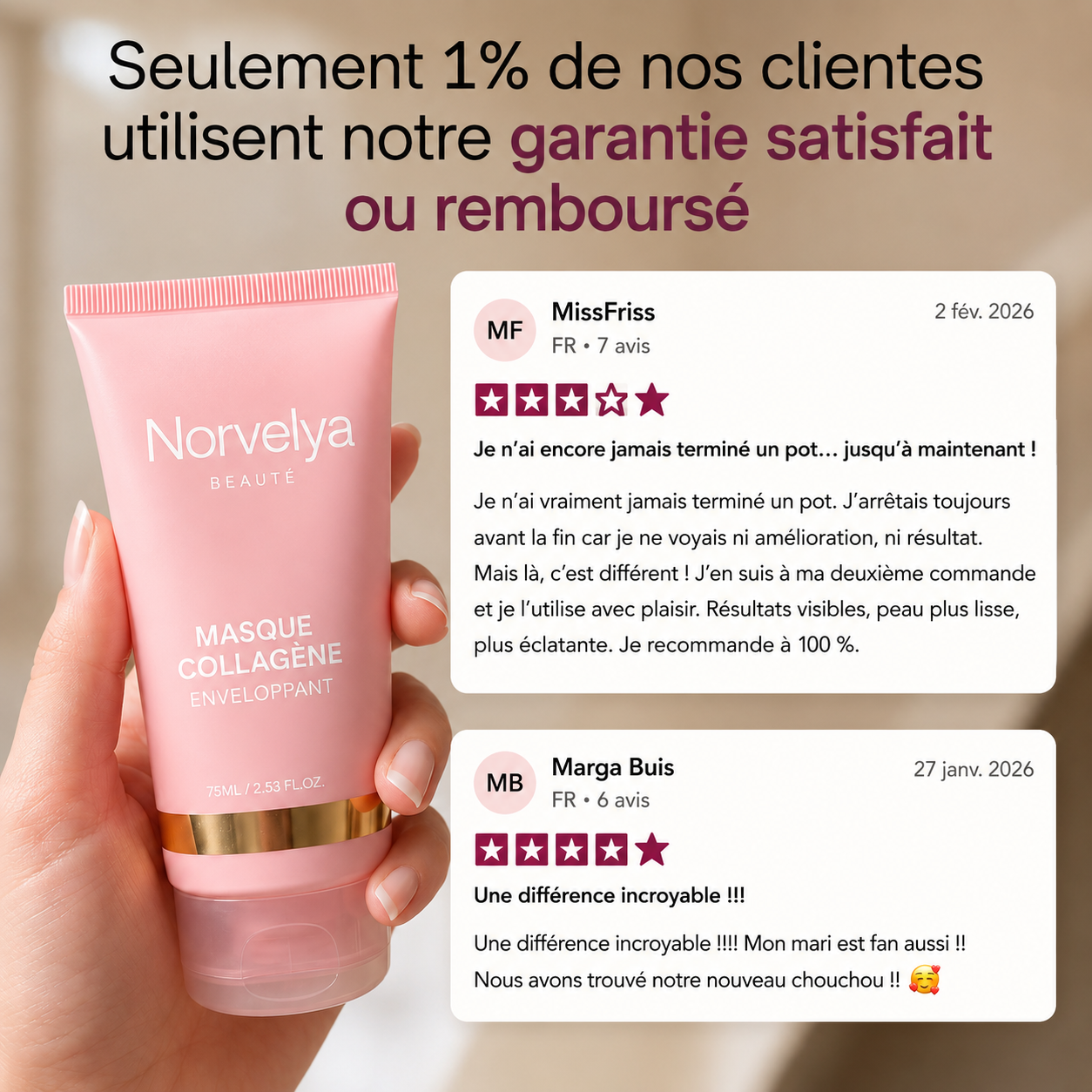 Masque bio-collagène + Pinceau