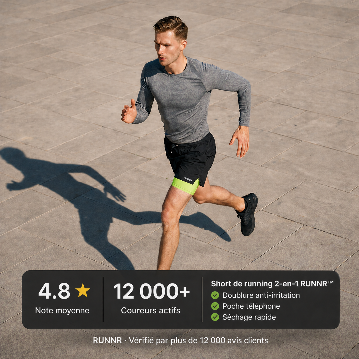 Short de course 2 en 1