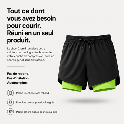 Short de course 2 en 1